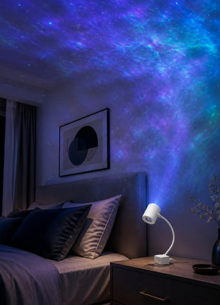 Projetor de Galáxia 2 em 1 | Luz Noturna LED 360°