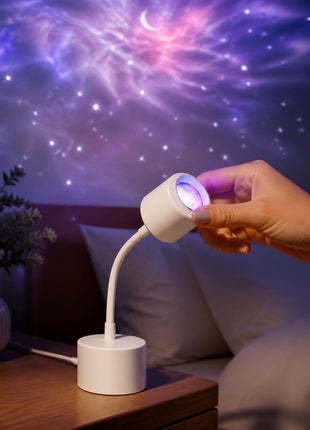 Projetor de Galáxia 2 em 1 | Luz Noturna LED 360°