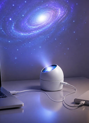 Projetor de Galáxia 2 em 1 | Luz Noturna LED 360°