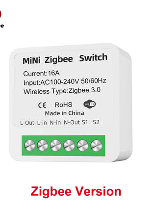 Interruptor inteligente mini Zigbee, módulo branco para controlo remoto