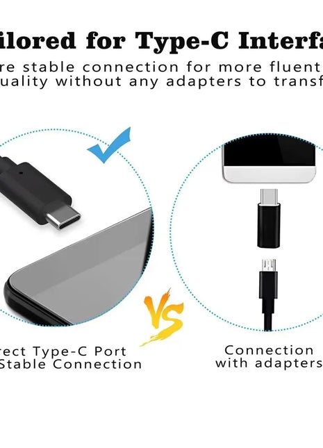 Câmara endoscópica USB com conector Type‑C e ligação estável sem adaptadores